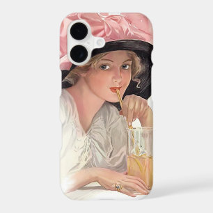 Sipping Soda Girl in Hat