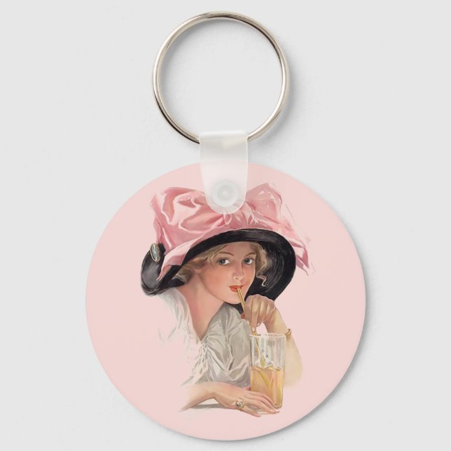 Sipping Soda Keychain (Front)