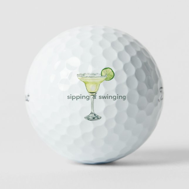 Sipping & Swinging Margarita Titleist Pro VI Golf Balls (Front)