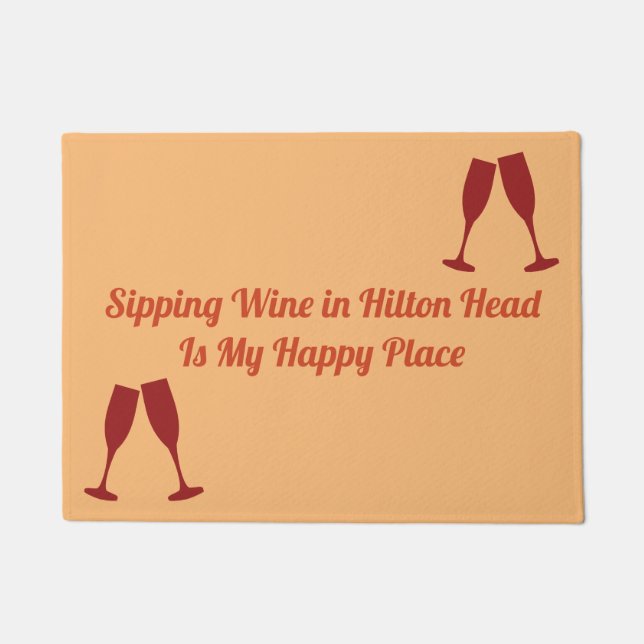 Sipping Wine in Hilton Head with Glasses Doormat (Front)