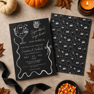 'Sips About to go Down' Ghost Halloween Party Invitation