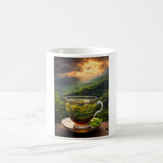 "Sips of Serenity: The Perfect Tea Mug" Coffee Mug (Center)
