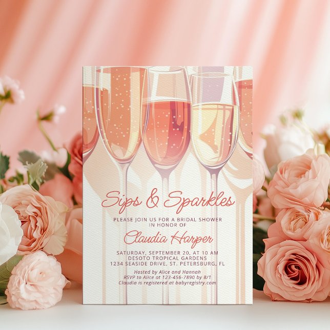Sips Sparkles Champagne Bridal Douche Invitation (Créateur téléchargé)