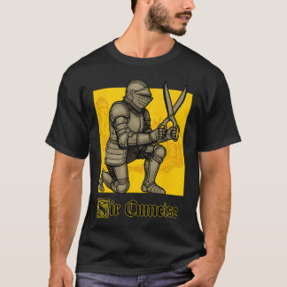 Sir Cumcise Knight Holding Scissors Medieval T-Shirt
