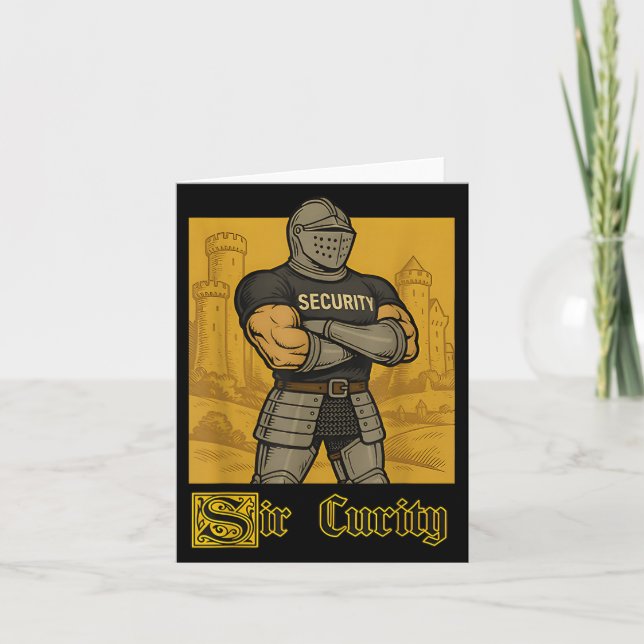 Sir Curity Funny Security Pun Knight Medieval Meme Card (Front)