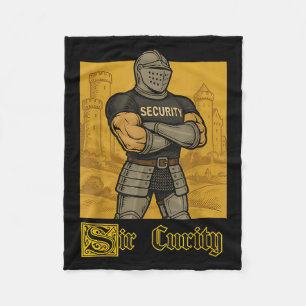 Sir Curity Funny Security Pun Knight Medieval Meme Fleece Blanket