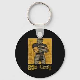 Sir Curity Funny Security Pun Knight Medieval Meme Keychain