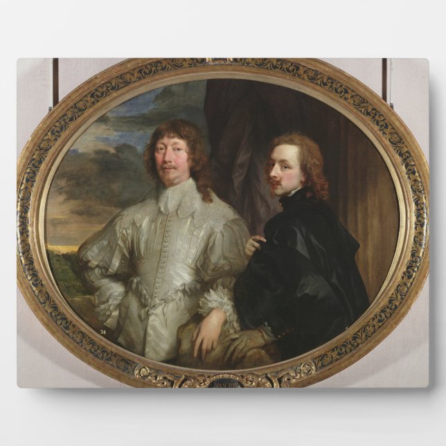 Sir Endymion Porter (1587-1649) and the Artist, c. Plaque (Front)