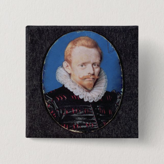 Sir Francis Drake 2 Inch Square Button (Front)
