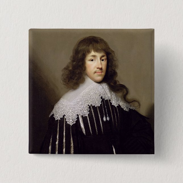 Sir Francis Godolphin, 1633 (oil on canvas) 2 Inch Square Button (Front)