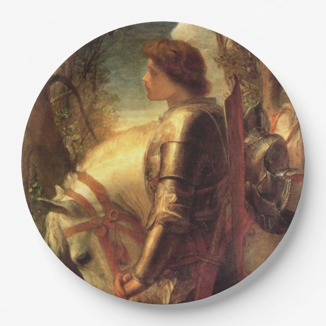 Sir Galahad (Arthurian Knight of the Round Table) Paper Plate (Front)