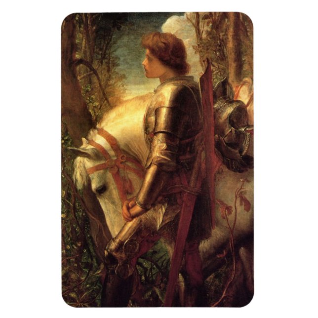 Sir Galahad (by George Frederick Watts) Magnet (Vertical)