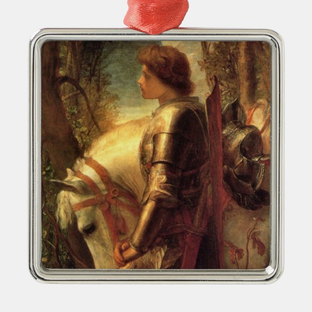 Sir Galahad (by George Frederick Watts) Metal Ornament (Front)