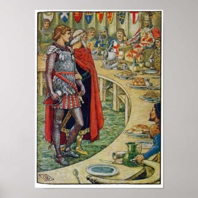 Sir Galahad in Court of King Arthur Poster (Front)
