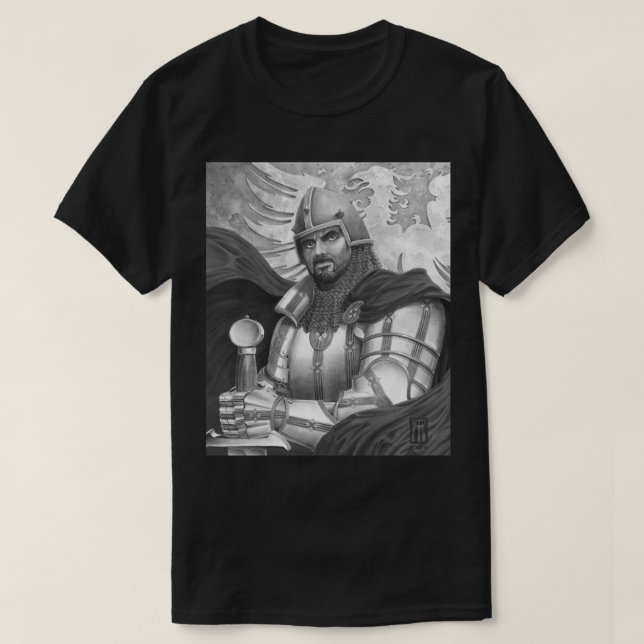 Sir Gawain en T-shirt noir et blanc (Design devant)
