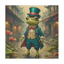 Sir Hopsworth - Whimsical Gentleman Frog Wood Art