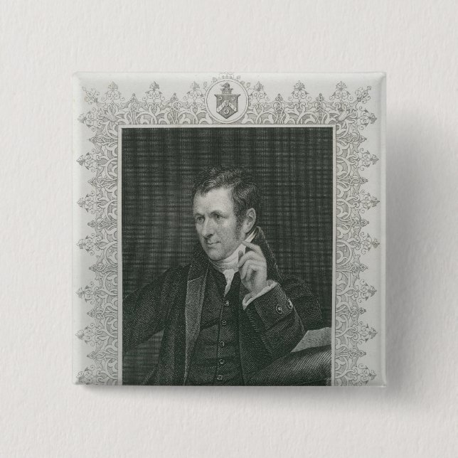 Sir Humphry Davy 2 Inch Square Button (Front)