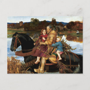 Sir Isumbras at the Ford c. 1857 by John Millais Postcard