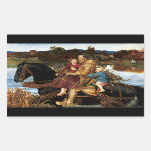 Sir Isumbras at the Ford c. 1857 by John Millais Sticker