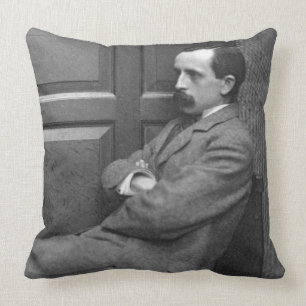 Sir James Matthew Barrie (1860-1937) (b/w photo) Throw Pillow