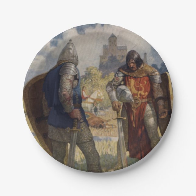 Sir Launcelot du Lake, Knight of the Round Table Paper Plate (Front)
