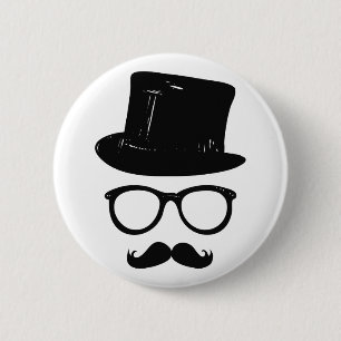Sir Moustache 2 Inch Round Button