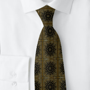 Sir Paisley Brown Black Grid Cravate