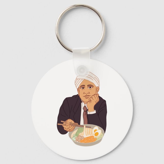 Sir Raman Ramens Sticker  Keychain (Front)