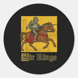 Sir Ringe Knight Vintage Pun  Classic Round Sticker