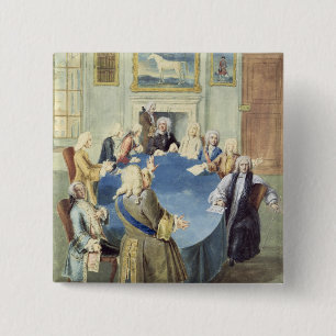 Sir Robert Walpole addressing his cabinet 2 Inch Square Button