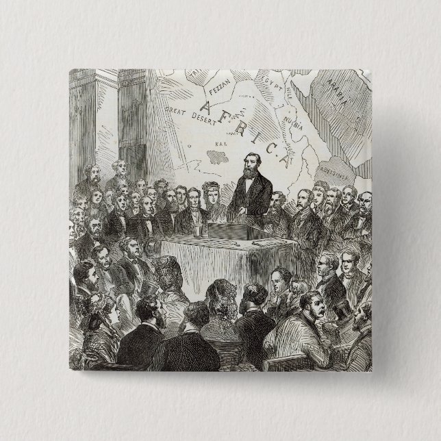 Sir Samuel Baker 2 Inch Square Button (Front)