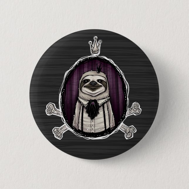 _sir slothington 2 inch round button (Front)
