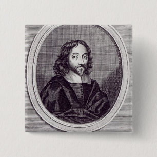Sir Thomas Browne , engraved by Frederick 2 Inch Square Button