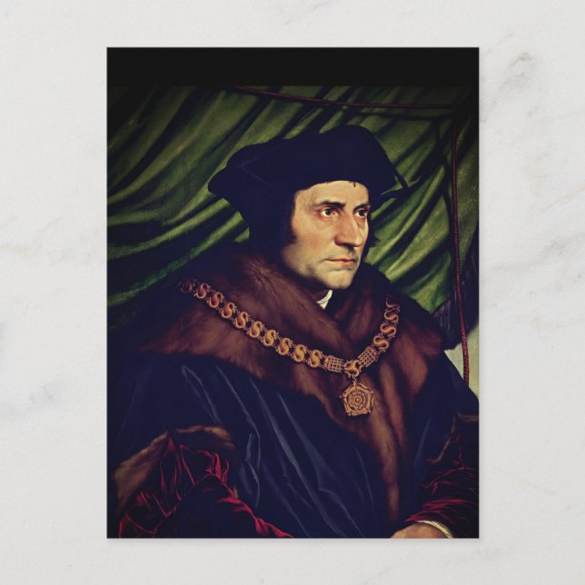Sir Thomas More - by Hans Holbein, the Younger Postcard (Front)