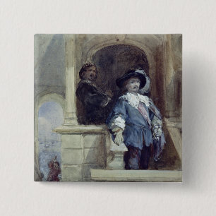 Sir Thomas Wentworth and John 2 Inch Square Button