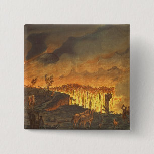 Sir William Hamilton  showing Ferdinand IV 2 Inch Square Button