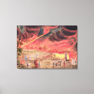 Sir William Hamilton  Studying the Eruption Canvas Print
