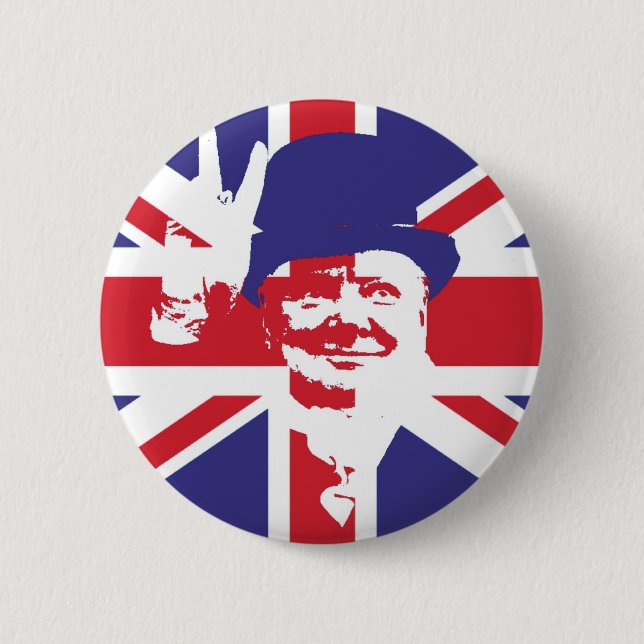 Sir Winston Churchill 2 Inch Round Button (Front)