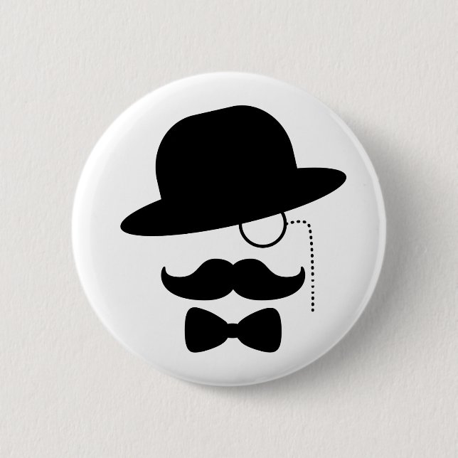 Sir with Moustache 2 Inch Round Button (Front)