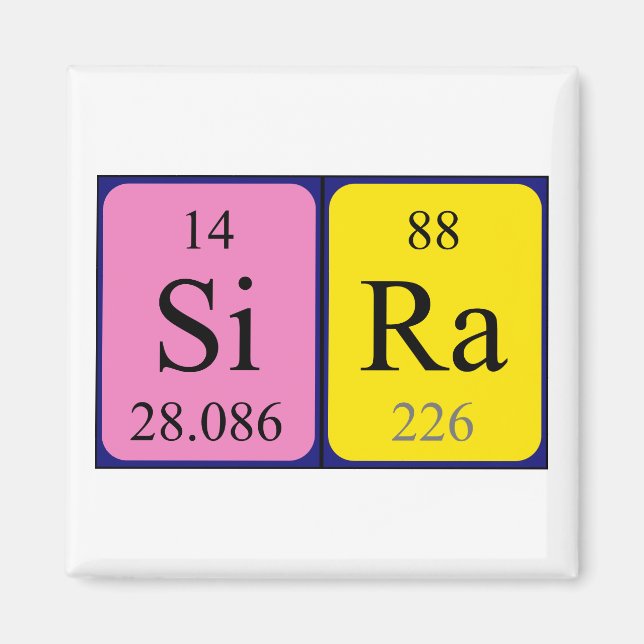 Sira periodic table name magnet (Front)