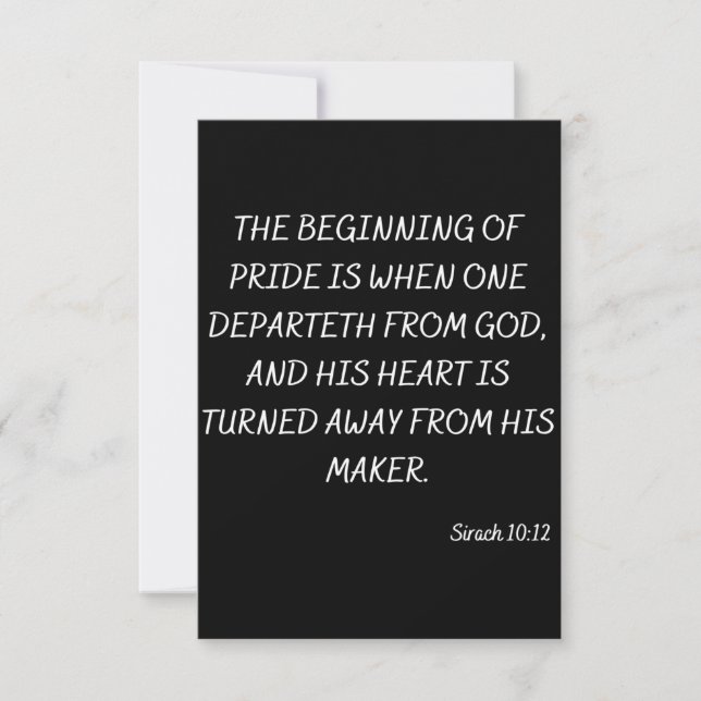 Sirach 10:12 KJV Bible Écriture Carte de voeux (Devant)