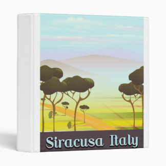 Siracusa Italy landscape travel poster. Binder