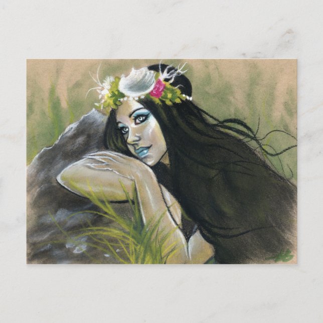 Siren dark mermaid postcard (Front)