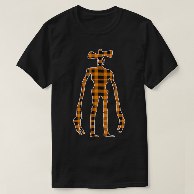 Siren Head Costume for Kids Boys Black Orange Buff T-Shirt (Design Front)