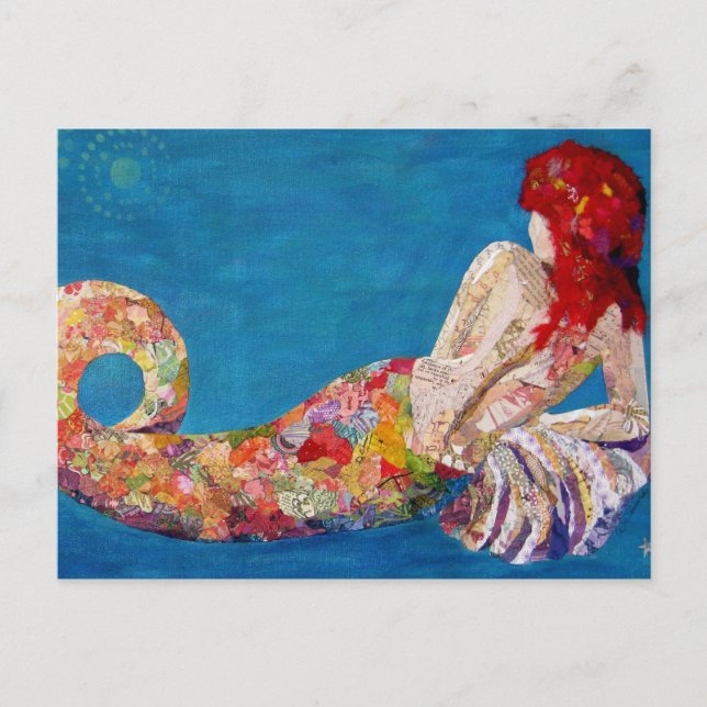 Siren Sister - mermaid collage art Postcard (Front)