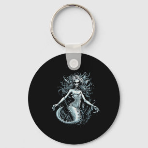 Siren Skeleton Mermaid Skull Tee Women Men Kids Bo Keychain