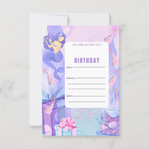 SIRENA ANNIVERSAIRE INVITATION
