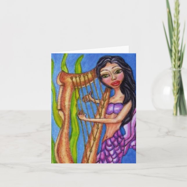 Sirène Avec Carte pour notes De Harpe (Devant)
