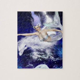 Sirène avec le puzzle de dauphin