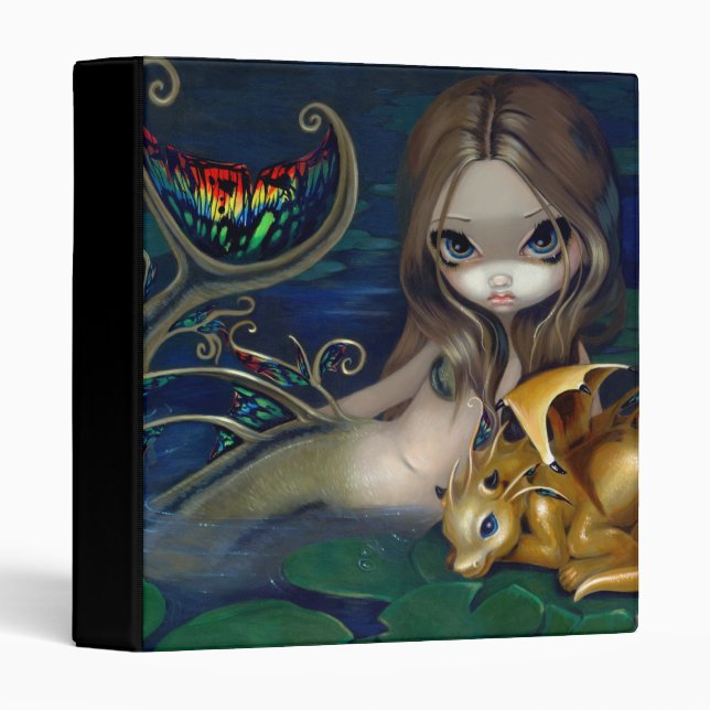 Sirène avec un art d'or d'imaginaire de classeur (Devant/Côté)